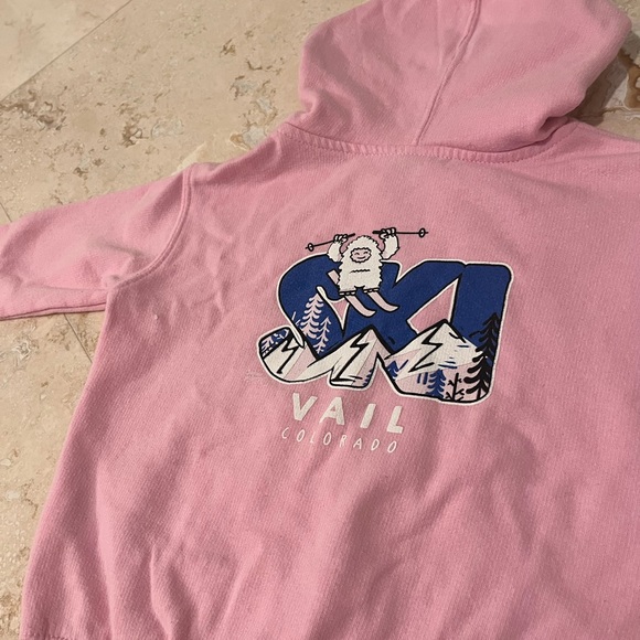 5/$50⭐️ SKI VAIL COLORADO PINK FULL ZIP SWEATSHIRT HOODIE 18 Mos - Picture 2 of 3